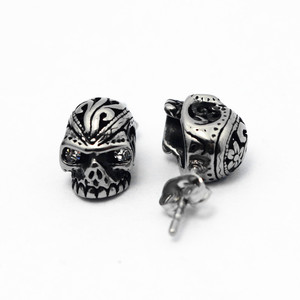 yunnique Vintage Style Skull <b>Stud</b> <b>Earrings</b> Stainless Steel Black White Red <b>Blue</b> Color Fashion Jewelry - Product Image 1