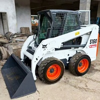 Chargeuse sur pneus Bobcat S160 d'occasion avec moteur Kubota V2003 d'origine, godet de 0,33 m³ pour travaux de construction et d'aménagement paysager