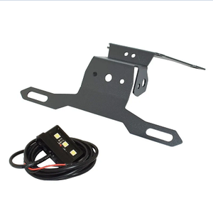 Schwarz pulverbeschichteter Stahl Motorrad Kennzeichenhalter Heckaufhängung Nummernschildhalterung für Heckmodifikation - Product Image 4