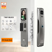 Serrure de porte intelligente biométrique TUYA3D avec reconnaissance faciale et caméra, contrôle par application, carte mémoire et code, pour portes en bois/aluminium