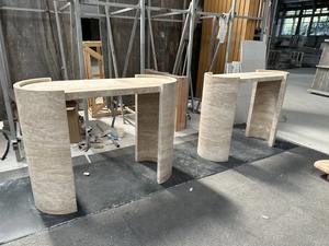 Mesa de comedor de Travertino romano personalizada y mesa de centro de lujo muebles de piedra natural para el hogar y el <span class=keywords><strong>hotel</strong></span> diseño de travertino - Product Image 3