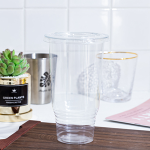 KAIDA 32 oz Logo kustom cetak bening hewan peliharaan transparan plastik Boba cangkir sekali pakai dengan tutup - Product Image 5