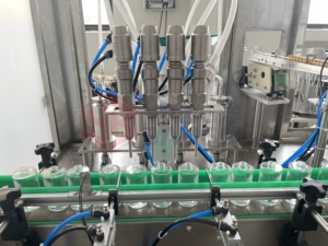 YB-P4 tự động Máy làm đầy chất lỏng với băng tải chai nhựa thủy tinh Nước Hoa chất lỏng tinh dầu phụ - Product Image 2