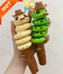 2024 kreatif mainan baru anak-anak mainan dekompresi menyeimbangkan berputar berayun ular peluit memutar mainan ular dengan permen