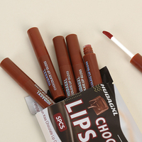 Ensemble de gloss et de rouge à lèvres chocolat, maquillage mat, non tachant, non décolorant, cinq rouges à lèvres pour les lèvres