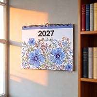 Calendario de Pared de Papel de Arte Impreso Personalizado Directo de Fábrica, Impresión de Calendario de Mesa de 12 Meses, Planificador Mensual, Calendario de Escritorio de Oficina