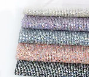 Tessuti all'ingrosso con paillettes generoso con tessuto glitterato grosso per Designer di scena Fashion Mix Color 100% poliestere