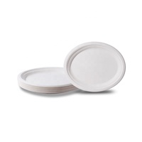 Assiettes jetables ovales 10-12 pouces en pulpe de bagasse de canne à sucre 100% compostables, compatibles micro-ondes et congélateur, biodégradables