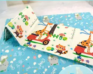 Kinder doppelseitiges ungiftiges Lernspiel zeug Großes Cartoon-Muster Faltbares Boden polster Teppich Xpe Foam Baby Crawling Spiel matte