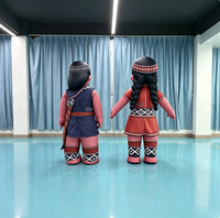 Mascotte publicitaire gonflable personnalisée en forme de personnage ethnique, modèle humain gonflable de dessin animé pour défilés extérieurs et événements culturels