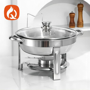 Kompor Buffet Hotel 4.5L Stainless Steel Pemanas Alkohol Kontrol Suhu Otomatis Efisiensi Energi A+++ Peralatan Penghangat - Product Image 1