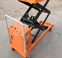 Chariot élévateur à ciseaux semi-électrique mobile, plateforme hydraulique manuelle, chariot de levage portable compact 500 kg