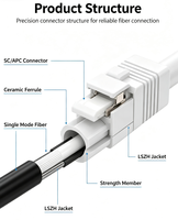 Câble de raccordement fibre optique SC APC monomode YOFC G652D avec ferrule en céramique, gaine jaune-orange, pour réseau local filaire, Wi-Fi sans fil, télécommunications 4G, 0.3dB
