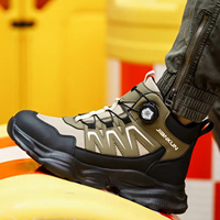 JIANKUN-Chaussures de sécurité industrielles antidérapantes avec bouton rotatif, coupe moyenne, anti-impact, anti-crevaison