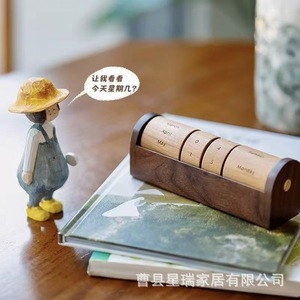 ฐานปฏิทินไม้ทรงสี่เหลี่ยมผืนผ้า ดีไซน์เรียบง่าย สำหรับการจัดการเวลาในสำนักงาน ของตกแต่ง - Product Image 1