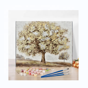 XIXI Peinture par numéros sur toile, peinture florale numérique faite à la main en acrylique - Product Image 1