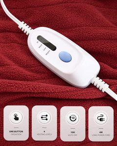 Full Size 62*84 Inch Size Double Side <strong>Extra</strong> Soft <strong>Large</strong> Polar Fleece Heated <strong>Throw</strong> Electric <strong>Blanket</strong> for Winter - Product Image 2
