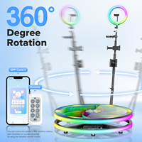 Plateforme de caméra photo 360 pour fêtes, avec lumières RGB, logiciel et contrôle à distance par application, pour modèles 80cm/100cm/115cm TN-360