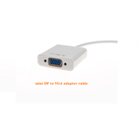 Câble adaptateur Mini DP vers VGA mâle-femelle 1080P à paire torsadée avec cuivre pur, longueur 20 cm et blindage combiné