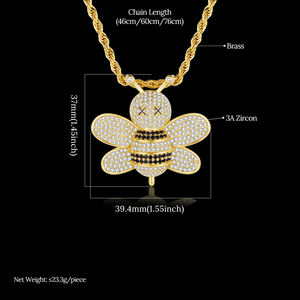 JINSE ฮิปฮอปเครื่องประดับสร้อยคอแฟชั่นโซ่เครื่องประดับเย็นออกผู้หญิงแนวโน้ม<span class=keywords><strong>2021</strong></span>จี้ผึ้ง - Product Image 2