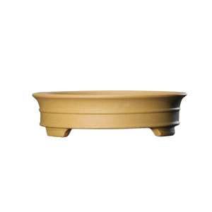 Pot à bonsaï en argile de Yixing, rond, peu profond, à trois pieds, fait main, style chinois classique, forme de bambou antique - Product Image 5