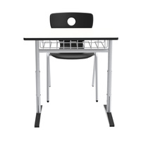 Ensemble de bureau d'école en plastique moderne et durable et chaise ergonomique avec design double face, empilable, utilisation multi-scènes