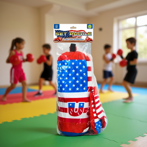 Ensemble de boxe Pugile avec sac 40x15x15 cm, design drapeau américain, pour l'entraînement des enfants - Product Image 3