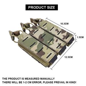 Pochette tactique multifonctionnelle portable pour trois chargeurs, en nylon et polyester, avec système Molle - Product Image 3