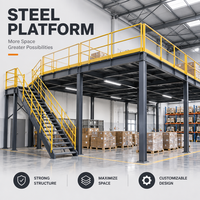 Platform Mezzanine Baja Beban Berat Kustom Q235B Perakitan Baut Baja untuk Gudang Penyimpanan Logistik Pabrik