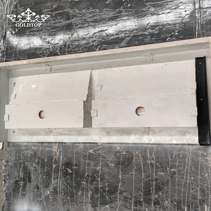 GOLDTOP Polished Surface factory Wholesale Glossy Beige Cappuccino <b>Marble</b> integrated sink for bathroom vanity <b>tops</b> - Product Image 6