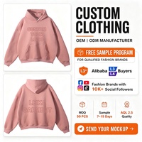 Sweat-shirts à capuche en molleton de coton rose épais, personnalisables avec logo, pour hommes et femmes, style streetwear oversize, OEM ODM, vierges, haute qualité