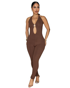 Tuta <span class=keywords><strong>Sexy</strong></span> Personalizzata da Donna, <span class=keywords><strong>Abbigliamento</strong></span> Femminile Personalizzato, Tuta Intera <span class=keywords><strong>Sexy</strong></span> Semplice, Tuta da Donna con Dettagli Cut-Out - Product Image 5