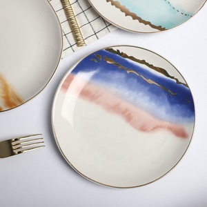 Sıcak satış özelleştirilmiş yavaş yavaş renk yaratıcı seramik kaliteli modern restoran servis tabakları - Product Image 3