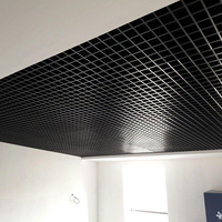 Faux Plafond Suspendu Grille Cellulaire Ouverte Métallique en Aluminium Linéaire, Baffle Acoustique Perforé, Panneau à Lattes 2x2 avec Profilé en T