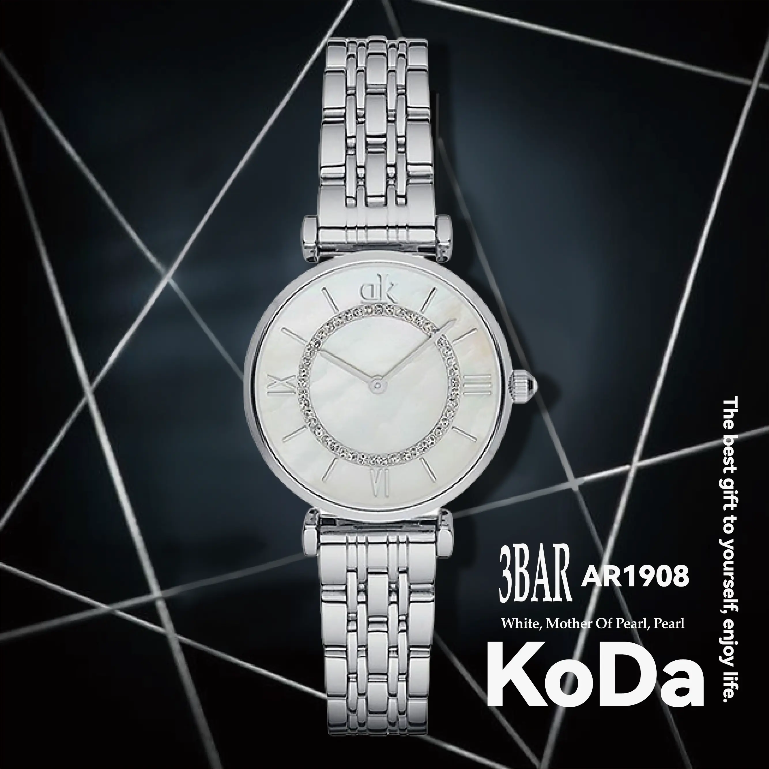 Relógio de pulso feminino AR 316L com mostrador branco para mulheres, relógio de pulso de luxo com logotipo de marca de luxo personalizado