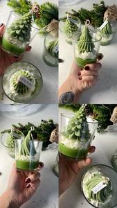 Petits moules en silicone de soja mini de 8 oz, ensemble cadeau de bougeoirs décoratifs en forme de bauble, porte-bougie en verre parfumé, bougeoir de Noël en forme d'arbre - Product Image 3