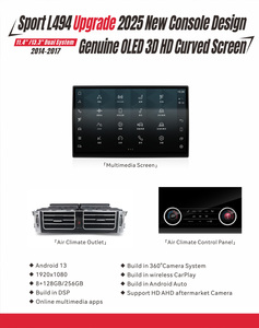 Kanor 11.4 "New Arrival <span class=keywords><strong>Android</strong></span> nâng cấp hiển thị cho phạm vi Rover thể thao L494 với Carplay <span class=keywords><strong>GPS</strong></span> Wifi <span class=keywords><strong>USB</strong></span> Đài phát thanh - Product Image 2