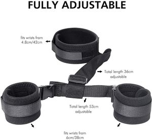 Set di Costrizioni Impermeabili BDSM per Collo e Polsi, Manette Posteriori, Collare, Benda, Imbracatura Regolabile per Giochi SM a Letto - Product Image 6