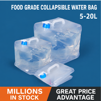 Conteneur d'eau souple pliable avec robinet 5L 10L 20L, anti-fuite, pour les voyages en voiture, le camping et les activités de plein air
