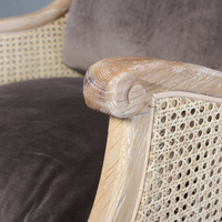 Fauteuil de salon en bois de luxe français avec cadre en bois de chêne massif Design moderne pour l'extérieur et la villa