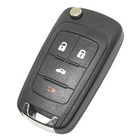 Carcasa de Repuesto para Llave de Coche, 4 Botones, Tipo Flip, con Hoja HU100, Llave Virgen, Estuche para Llave, Repuesto de Llave