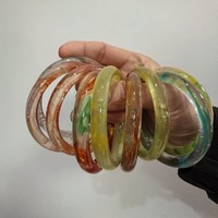 Bracelet en verre rond de 12 mm, motif tourbillon multicolore, pour femme, idéal pour les diffusions en direct et les vendeurs de rue, vente en gros