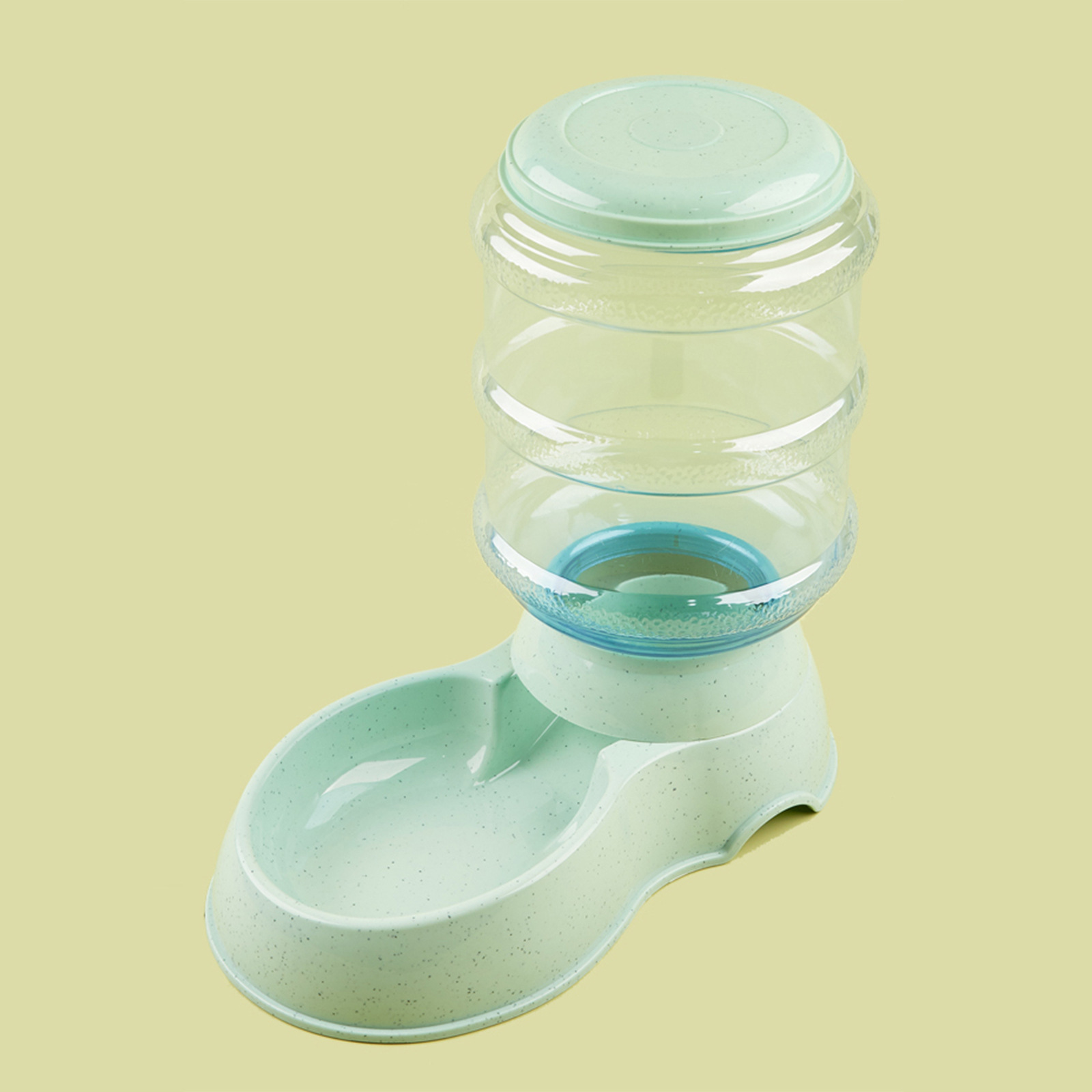 The water feeder is marble green