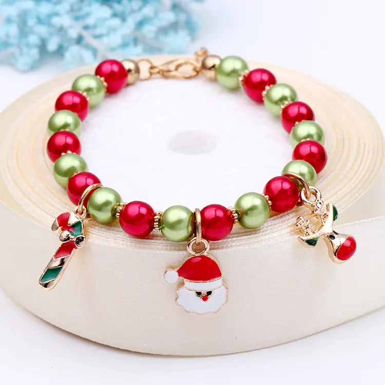 Neue Santa Claus Armband Rein Elch Mode Armband Weihnachten Schmuck Kind Perlen Weihnachten Armband