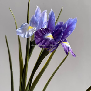 Plantes artificielles haut de gamme C196, tige de <span class=keywords><strong>fleur</strong></span> <span class=keywords><strong>d</strong></span>'<span class=keywords><strong>iris</strong></span> réaliste, tige unique, bouquet floral violet, <span class=keywords><strong>d</strong></span>écoration pour la maison, mariage, allée, arche - Product Image 4