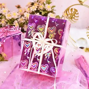 Yarcony Pink Heart <b>Wrapping</b> <b>Paper</b> 17 In X 33 Ft Holographic Metallized Gift Wrap For Birthday - Product Image 4