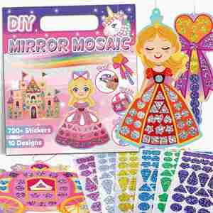 <b>Creative</b> Arts and Crafts Set Princess Theme 10 PCS Christmas <b>Gift</b> Mosaic Handmade Hanging Tags Kit - Product Image 6
