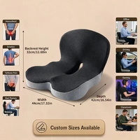 Coussin de siège orthopédique en mousse à mémoire de forme avec coussin de coccyx breveté pour soulager la pression, idéal pour le bureau, la voiture, le camion et les chaises de jeu