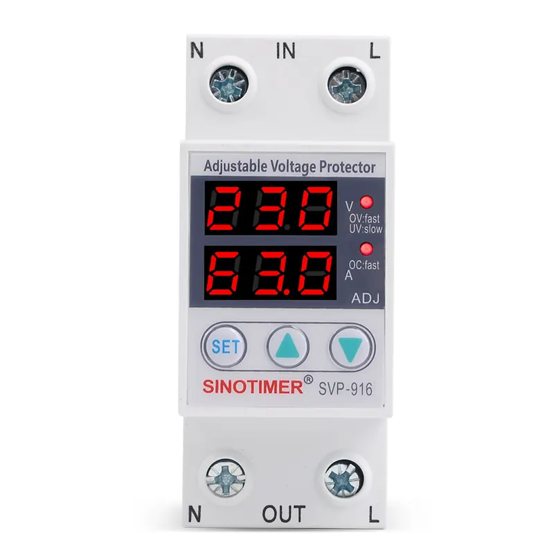 Adjust Voltage Relay Control Over Under Voltage Protector 220V 63A 40A Overvoltage and Over Current Protection Devices Din Rail