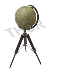 Globo del mundo amarillo náutico con soporte de trípode de mesa Estilo clásico - Product Image 1